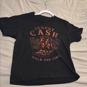 Black Johnny Cash Graphic T-Shirt